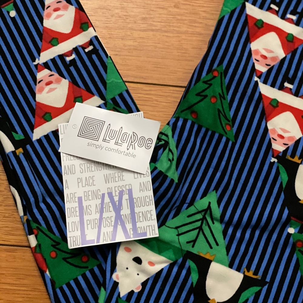 BNWT LuLaRoe vintage holiday leggings Kids L/XL